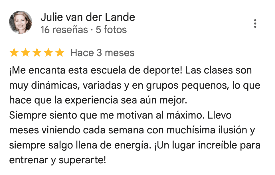 Reseña de 5 estrellas de 360Fitness Barcelona, captura 58 de mayo de 2025