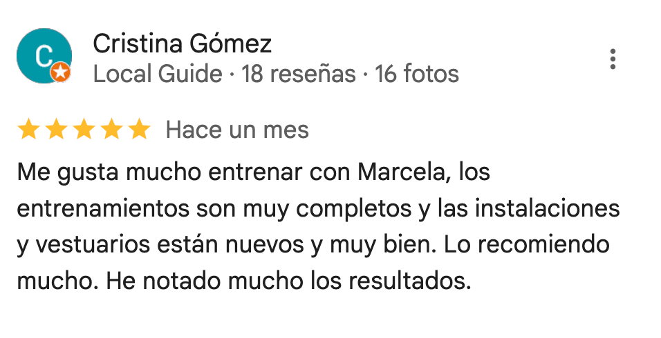 Reseña de 5 estrellas de 360Fitness Barcelona, captura 61 de mayo de 2025