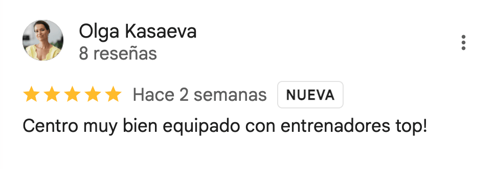 Reseña de 5 estrellas de 360Fitness Barcelona, captura 66 de mayo de 2025