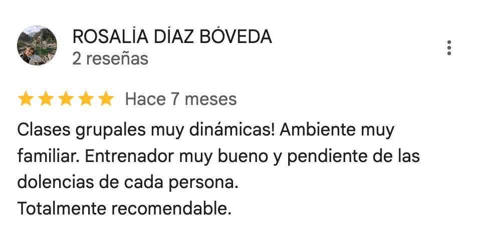 Reseña de 5 estrellas de 360Fitness Barcelona, captura 68 de mayo de 2025