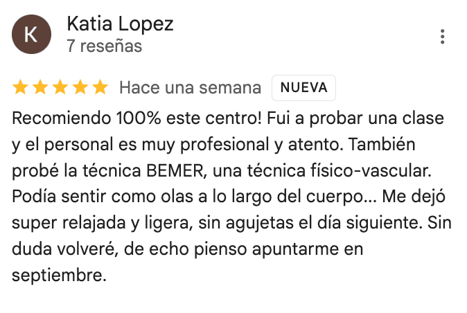 Reseña de 5 estrellas de 360Fitness Barcelona, captura 43 de agosto de 2025