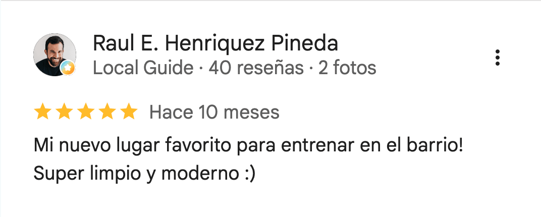 Reseña de 5 estrellas de 360Fitness Barcelona, captura 3 de julio de 2026