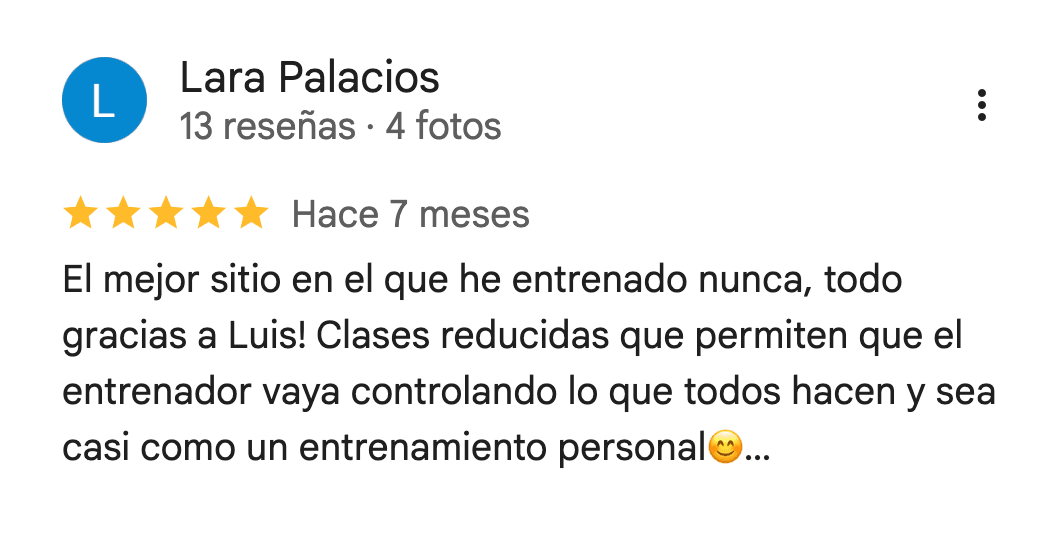 Reseña de 5 estrellas de 360Fitness Barcelona, captura 11 de julio de 2026