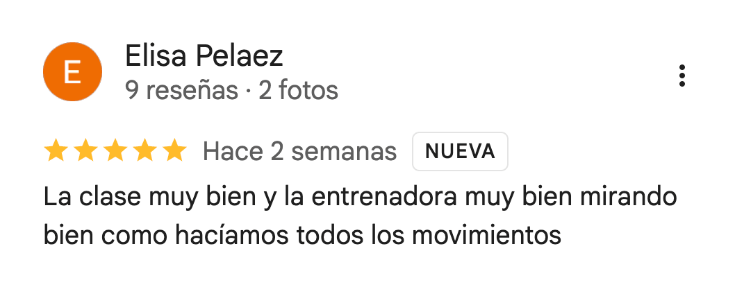 Reseña de 5 estrellas de 360Fitness Barcelona, captura 23 de julio de 2026