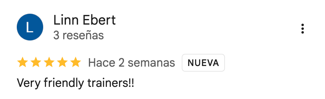 Reseña de 5 estrellas de 360Fitness Barcelona, captura 24 de julio de 2026
