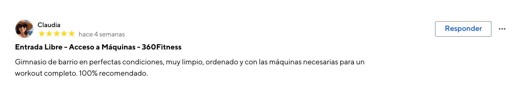 Reseña de 5 estrellas de 360Fitness Barcelona, captura 35 de julio de 2026