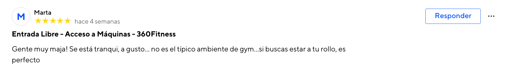 Reseña de 5 estrellas de 360Fitness Barcelona, captura 36 de julio de 2026