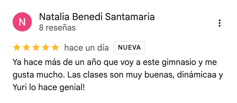 Reseña de 5 estrellas de 360Fitness Barcelona, captura 2 de agosto de 2026