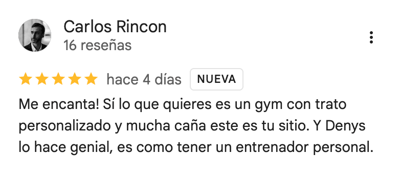 Reseña de 5 estrellas de 360Fitness Barcelona, captura 1 de octubre de 2026
