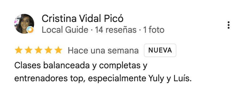Reseña de 5 estrellas de 360Fitness Barcelona, captura 3 de octubre de 2026