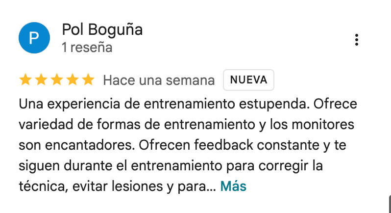 Reseña de 5 estrellas de 360Fitness Barcelona, captura 5 de octubre de 2026