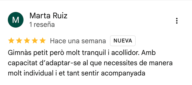 Reseña de 5 estrellas de 360Fitness Barcelona, captura 6 de octubre de 2026